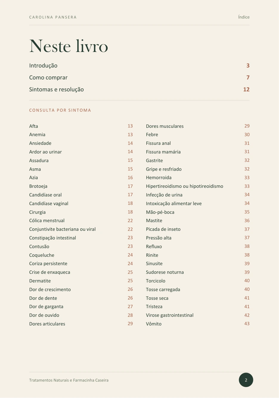 Índice real do ebook, com assuntos em ordem alfabética